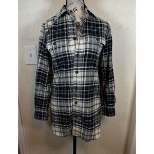 Vintage Ralph Lauren Black Plaid Flannel Tunic/Dress Long Sleeve Preppy Size 2
